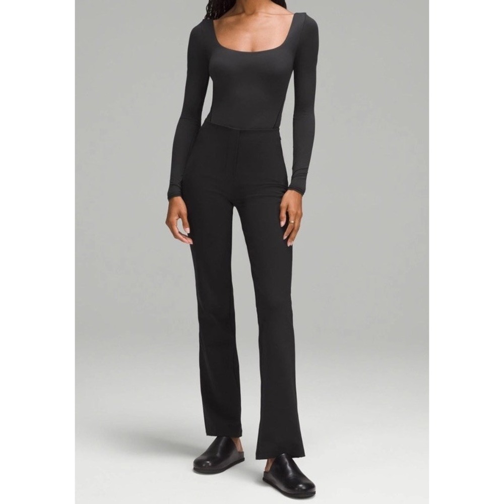 lululemon Nulu Square-Neck Long-Sleeve Bodysuit Size XS Black